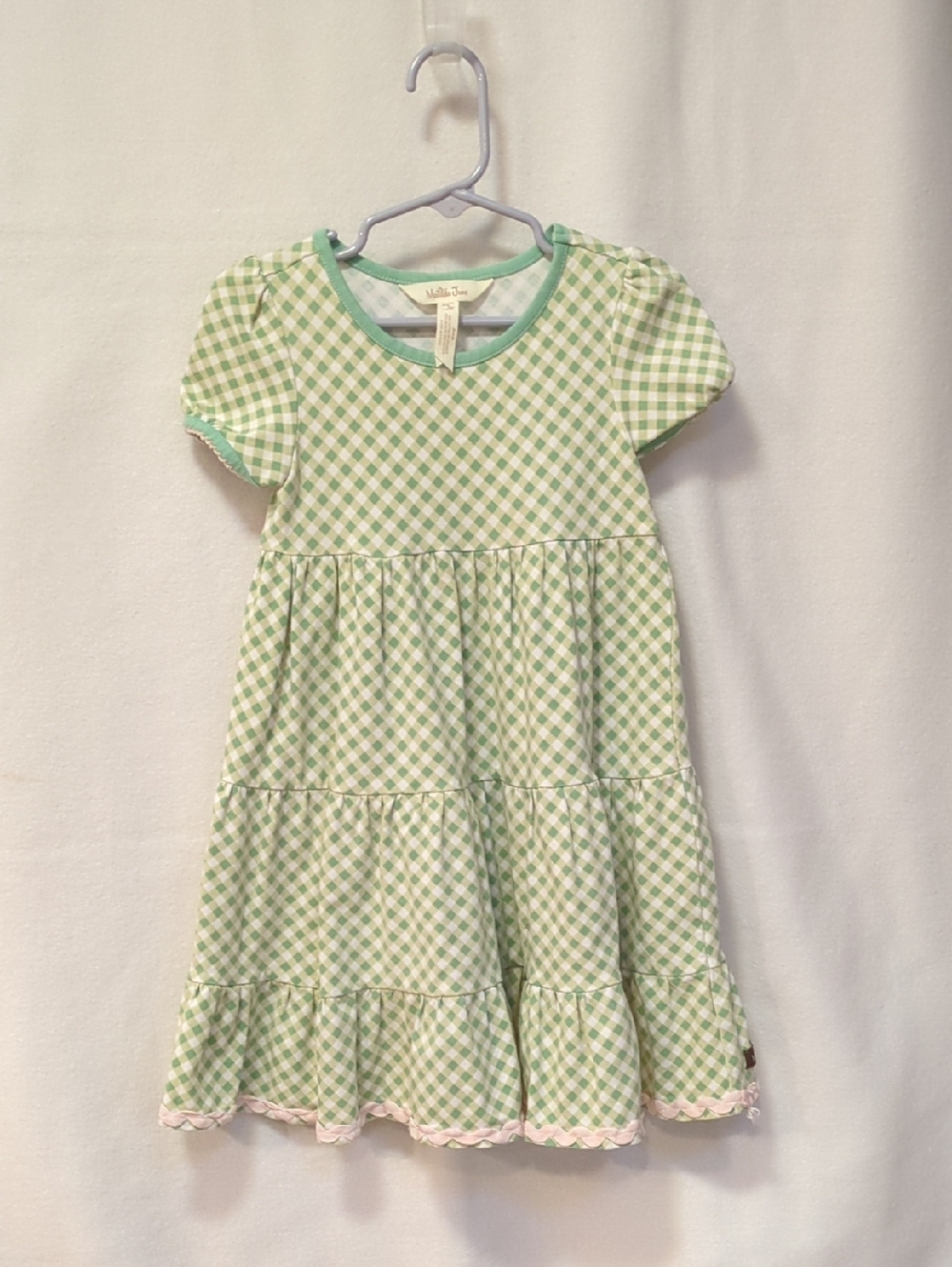 Matilda Jane Light Green Gingham Tiered Dress